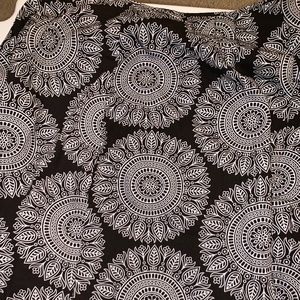 Brown and white print just below the knee skirt